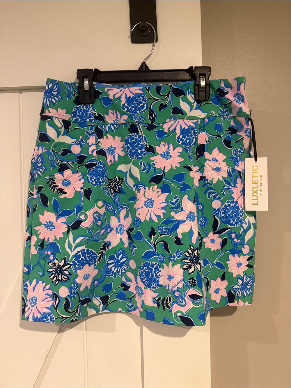 Lilly Pulitzer Luxletic Floral Golf Skort in Green, Blue & Pink Size 4